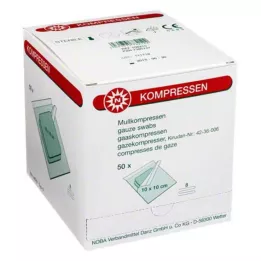 MULLKOMPRESSEN 10x10 cm steriilne 8-kordne, 50X2 tk