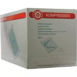 MULLKOMPRESSEN 10x20 cm steriilne 8-kordne, 50X2 tk
