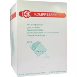 MULLKOMPRESSEN 10x10 cm steriilne 8-suunaline, 25X5 tk
