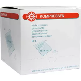 MULLKOMPRESSEN 10x10 cm steriilne 12-suunaline, 60 tk