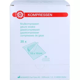 MULLKOMPRESSEN 10x10 cm steriilne 16-suunaline, 35X2 tk