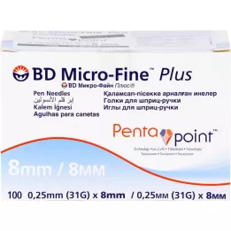 BD MICRO-FINE+ 8 pliiatsi nõelad 0,25x8 mm, 100 tk
