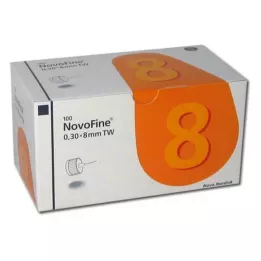 NOVOFINE 8 kanüüli 0,30x8 mm 30 G õhukese seinaga, 100 tk