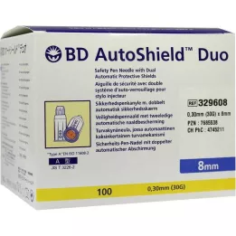 BD AUTOSHIELD Duo turvapliiatsi nõelad 8 mm, 100 tk