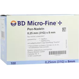 BD MICRO-FINE+ 8 pliiatsi nõelad 0,25x8 mm, 100 tk
