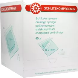 SCHLITZKOMPRESSEN 10x10 cm steriilne 12-kordne, 40X2 tk