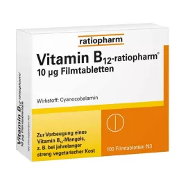 VITAMIN B12-RATIOPHARM 10 μg õhukese polümeerikattega tabletid, 100 tk
