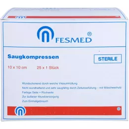 SAUGKOMPRESSEN steriilne 10x10 cm, 25X1 tk