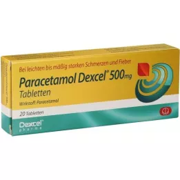 Paratsetamooli dexcel 500 mg tabletid, 20 tk