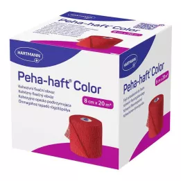 PEHA-HAFT Värviline kinnitusteip lateksivaba 8 cm x 20 m punane, 1 tk