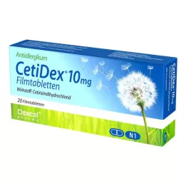 CETIDEX 10 mg õhukese polümeerikattega tabletid, 20 tk
