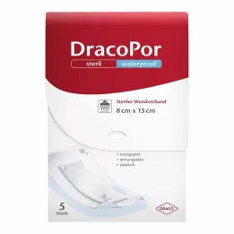 DRACOPOR veekindel haavaplaaster 8x15 cm steriilne, 5 tk