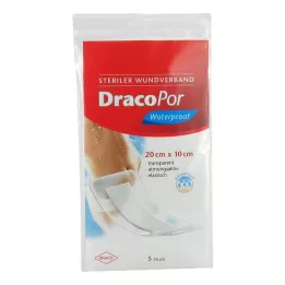 DRACOPOR veekindel haavaplaaster 10x20 cm steriilne, 5 tk
