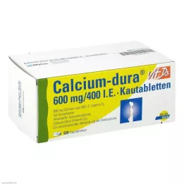 CALCIUM DURA Vit D3 600 mg/400 I.E. närimistabletid, 120 tk