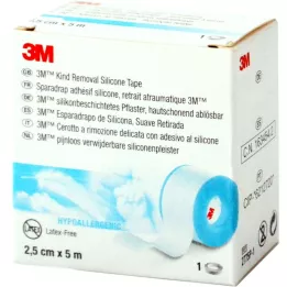 3M silikooniga kaetud plaaster 2,5 cmx5 m rullid, 12 tk