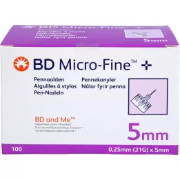 BD MICRO-FINE+ 5 pliiatsi nõela 0,25x5 mm, 100 tk
