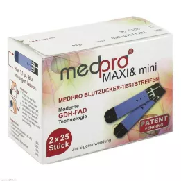 MEDPRO Maxi &amp; mini veresuhkru testribad, 2X25 tk