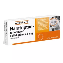 NARATRIPTAN-ratiopharm migreeni õhukese polümeerikattega tabletid, 2 tk