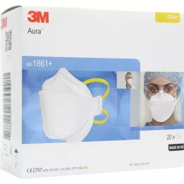 Respiraator 3M 1861+ ilma ventiili aura FFP1, 20 tk