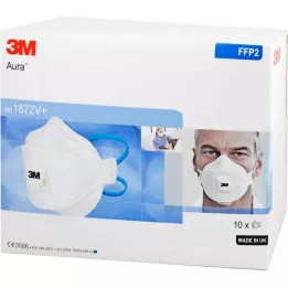 ATEMSCHUTZMASKE 3M 1872V+ klapiga Aura FFP2, 10 tk