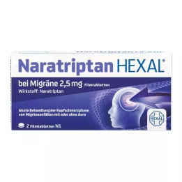 NARATRIPTAN HEXAL migreeni korral 2,5 mg õhukese polümeerikattega tabletid, 2 tk