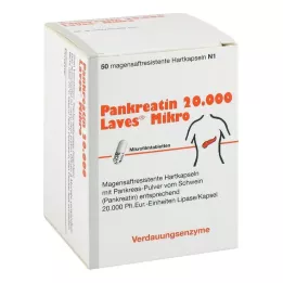 PANKREATIN 20 000 Laves Micro gastroresistentset kõvakapslit, 50 tk