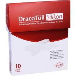 Dracotull Sil.5x5 cm silikoonikindel haavakontroll.Väljaanne, 10 tk