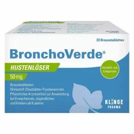 BRONCHOVERDE Köhalahtisti 50 mg kihisevad tabletid, 20 tk