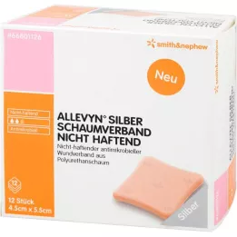 ALLEVYN Hõbedavahu segu 4,5x5,5 cm mittekleepuv, 12 tk