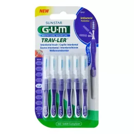 GUM Tray-Ler 1,2 mm Candle Purple Interdental + 6 kork, 6 tk
