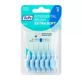 TEPE Hambavahehari x-soft 0,6mm ISO 3 sinine, 6 tk