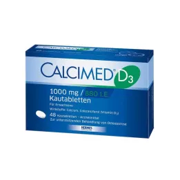 CALCIMED D3 1000 mg/880 I.E. närimistabletid, 48 tk
