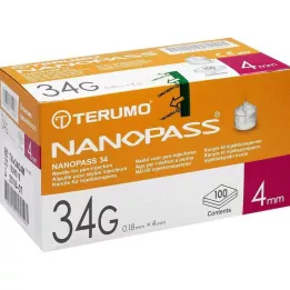 TERUMO NANOPASS 34 pliiatsi nõel 34 G 0,18x4 mm, 100 tk