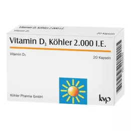 VITAMIN D3 KÖHLER 2000 RÜ kapslid, 20 tk