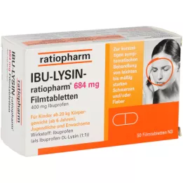 IBU-LYSINEratiopharm 684 mg õhukese polümeerikattega tabletid, 50 tk