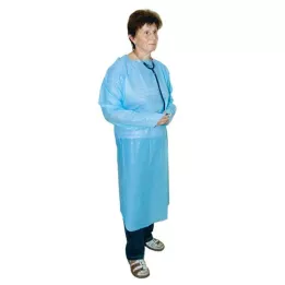 SCHÜRZE Ühekordne PE sinine 120 cm mittesteriilne varrukaga, 1 tk