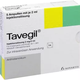 TAVEGIL Süstelahus 2 mg/2 ml ampullid, 5X2 ml
