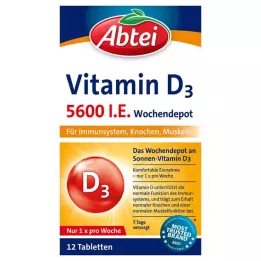 Abtei D3-vitamiin 5. 600 I. E. Nädalandpot tabletid, 12 tk