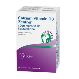 CALCIUM VITAMIN D3 Zentiva 1000 mg/880 I.E. närimistabletid, 100 tk