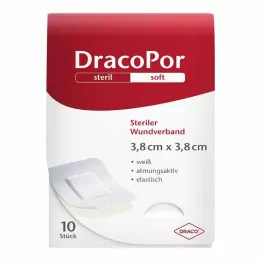 DRACOPOR Haavaside 3,8x3,8 cm steriilne, 10 tk