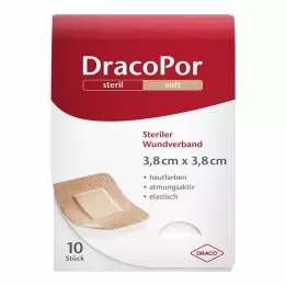 DRACOPOR Haavaside 3,8x3,8 cm steriilne nahavärvi, 10 tk