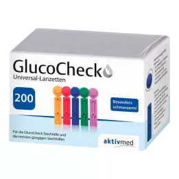 GLUCOCHECK Lansetid universaalsed, 200 tk