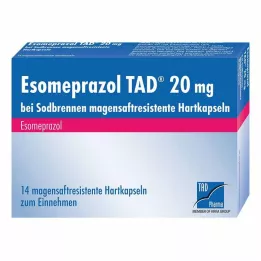 ESOMEPRAZOL TAD 20 mg kõrvetiste vastu msr kõvakapslid, 14 tk