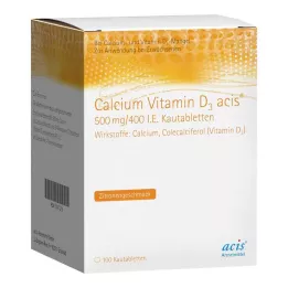 CALCIUM VITAMIN D3 acis 500 mg/400 I.E. närimistabletid, 100 tk