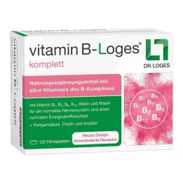 VITAMIN B-LOGES terviklikud õhukese polümeerikattega tabletid, 120 tk