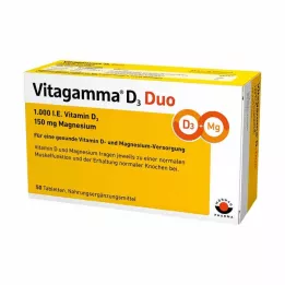 VITAGAMMA D3 Duo 1000 RÜ D3-vitamiin 150mg Magnes.NEM, 50 tk