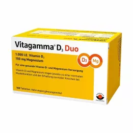 VITAGAMMA D3 Duo 1000 I.E. Vitamiin D3 150mg Magnes.NEM, 100 tk