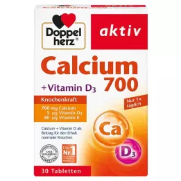 DOPPELHERZ kaltsium 700+D3 -vitamiini tabletid, 30 tk