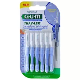 GUM TRAV-LER 0,6mm küünla helesinine hambavahehari, 6 tk