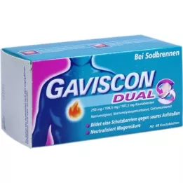GAVISCON Dual 250 mg/106,5 mg/187,5 mg närimistabletid, 48 tk